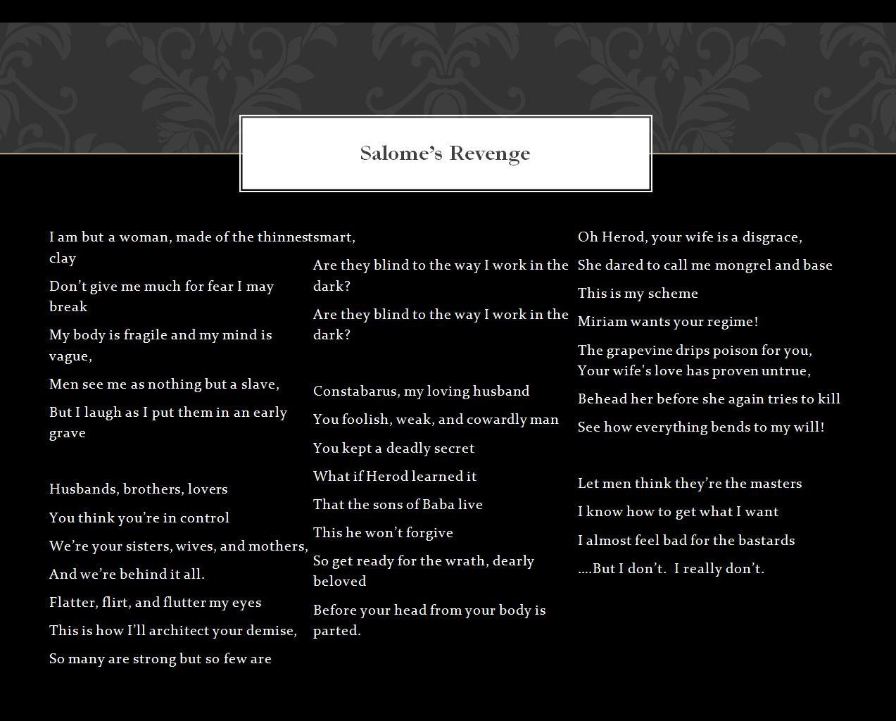 Salome's Revenge Lyrics