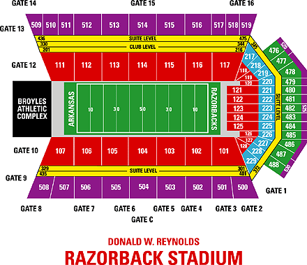 Donald W. Reynolds Razorback Stadium Seating Chart
