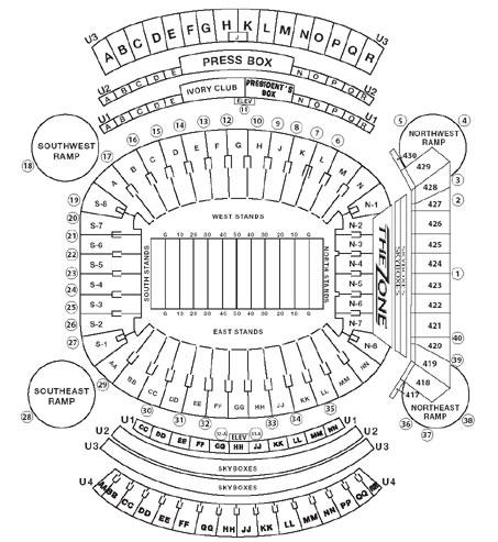 Seating Chart For Bryant Denny Stadium Tuscaloosa Alabama