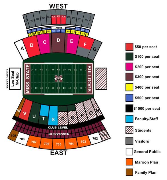 Davis Wade Stadium at Scott Field Seating Chart