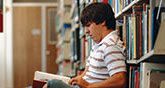 Auburn Student in Library