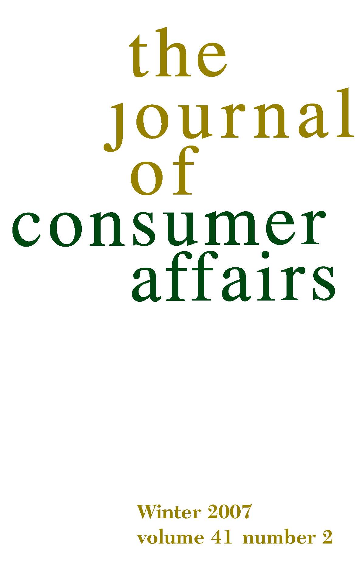 Journal of Consumer Affairs